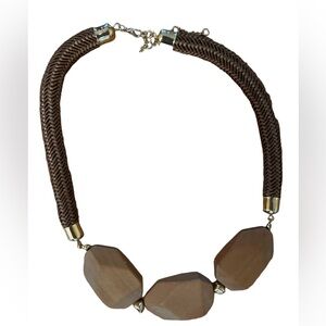 Faux Wood chips necklace